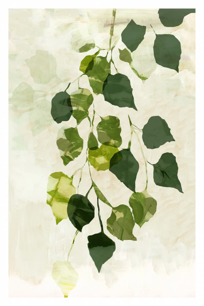 Cascading Green Leaves by cartissi — canvas wall art