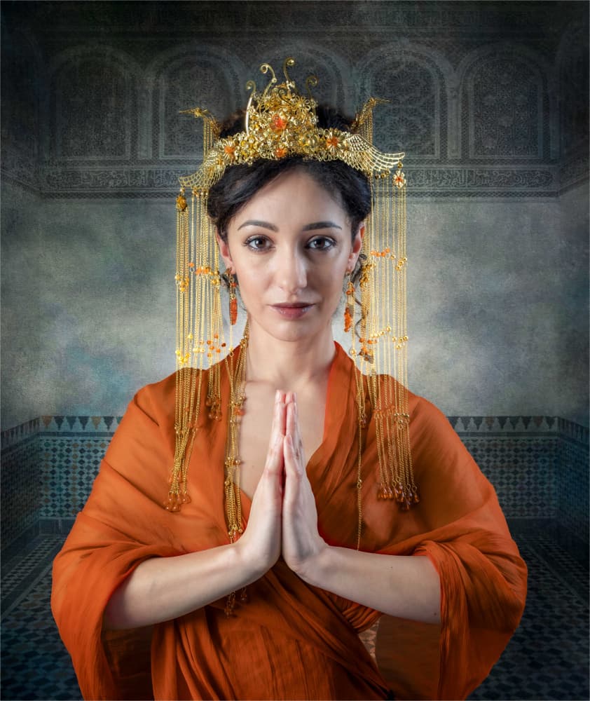 Golden Headdress Grace by Derwood — canvas wall art