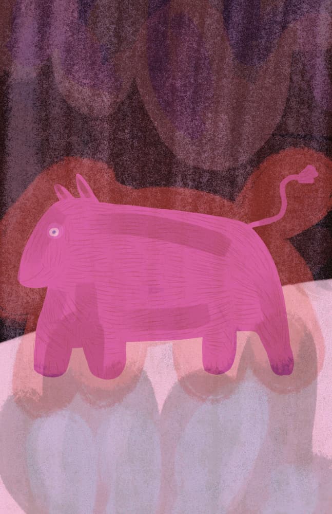 Whimsical Pink Creature by Elli’s illustrations — canvas wall art