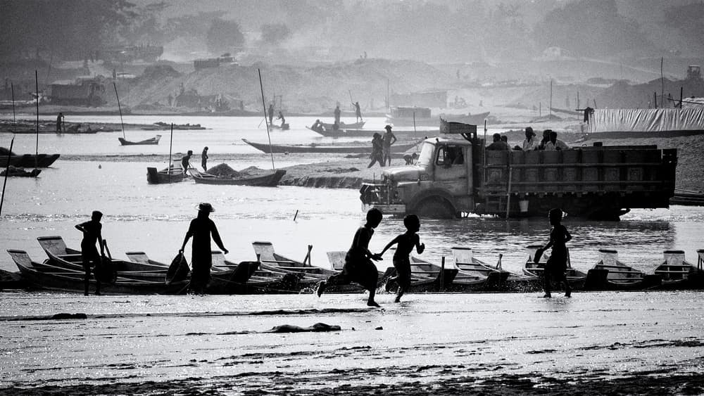 Busy River Crossing by Marcel Rebro — canvas wall art