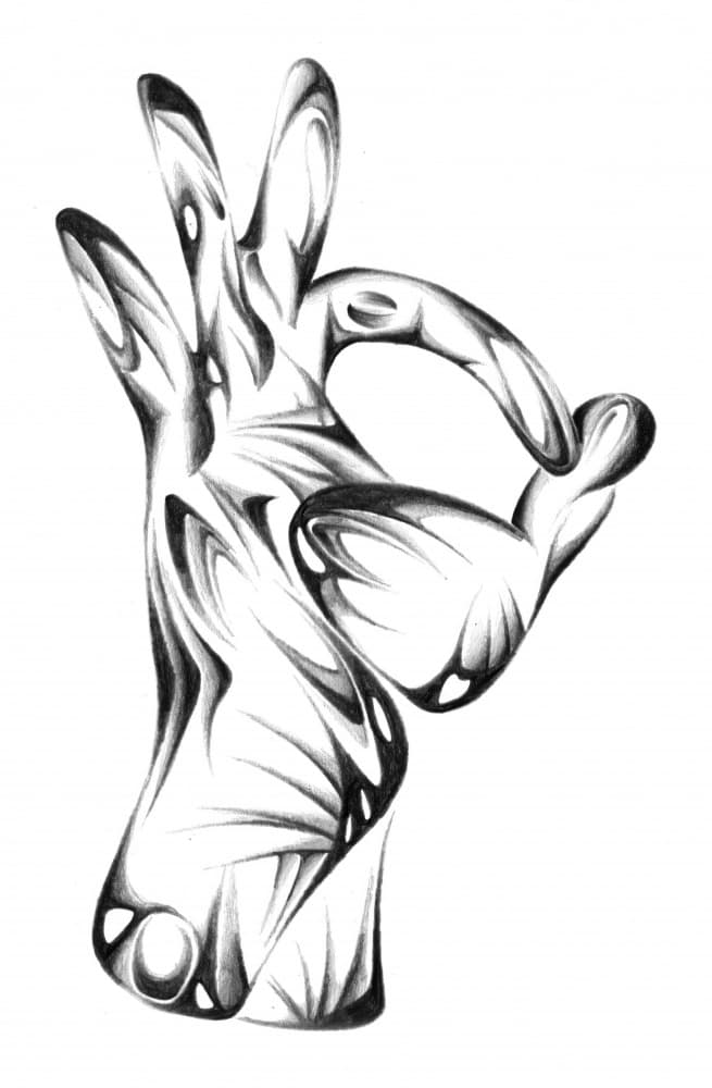 Fluid OK Hand by Kulik — canvas wall art