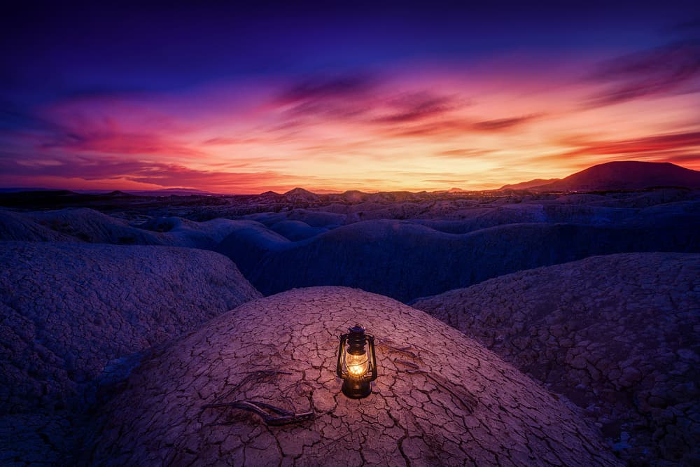Lone Lantern Sunset by Jose Antonio Triviño Sanchez — canvas wall art