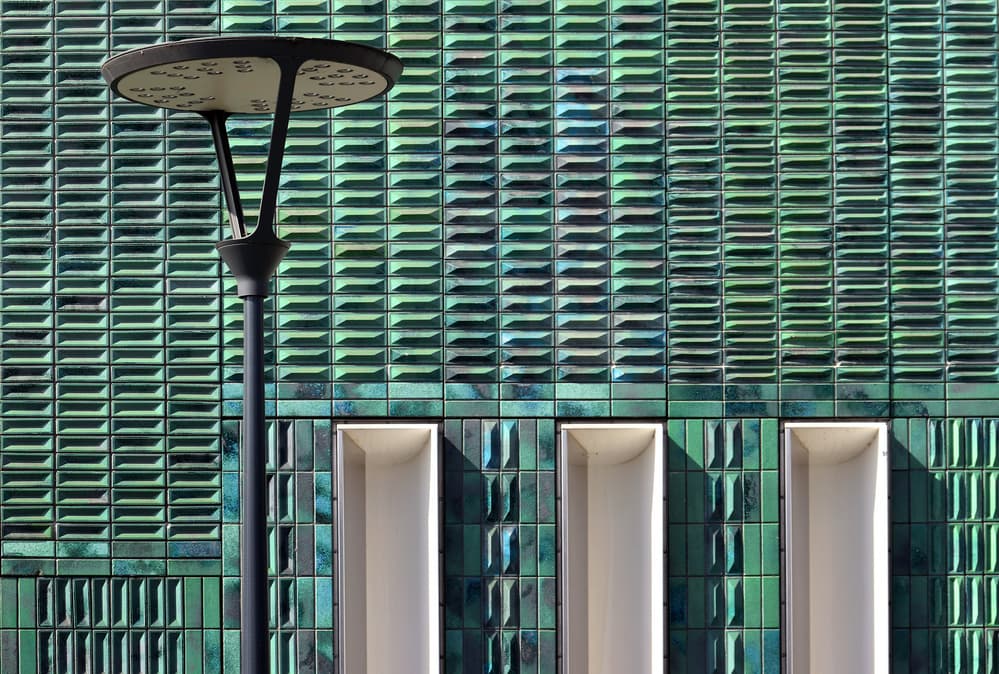 Geometric Green Facade by Hans-Wolfgang Hawerkamp — canvas wall art