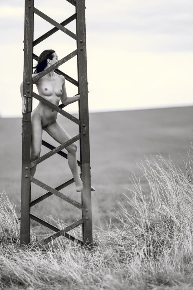 Nude Woman Metal Structure by James Graf — canvas wall art