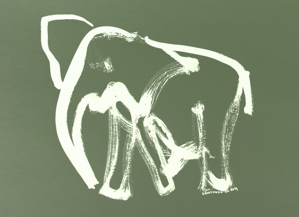 Abstract Elephant Lines by Santhosh ch — canvas wall art