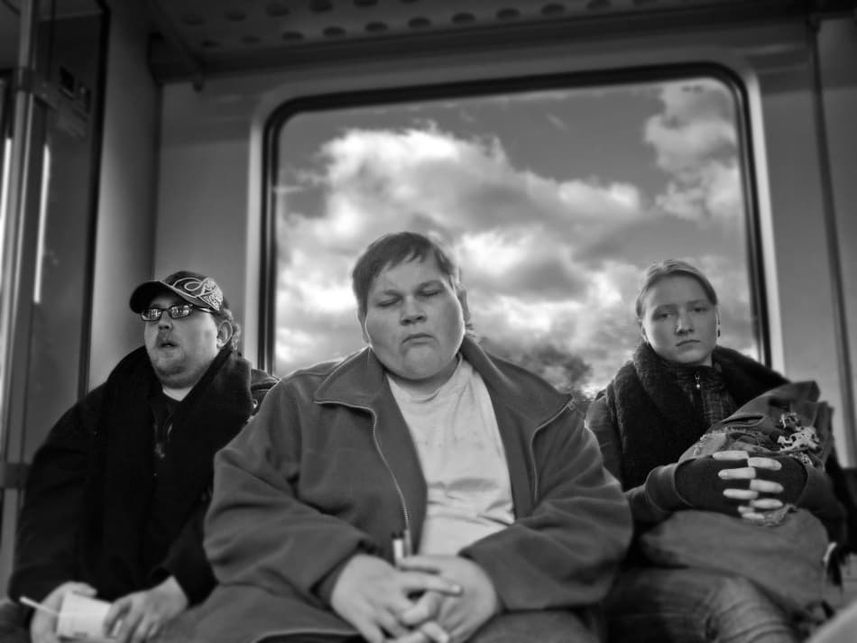 Weary Train Passengers by Christoph Hessel — canvas wall art
