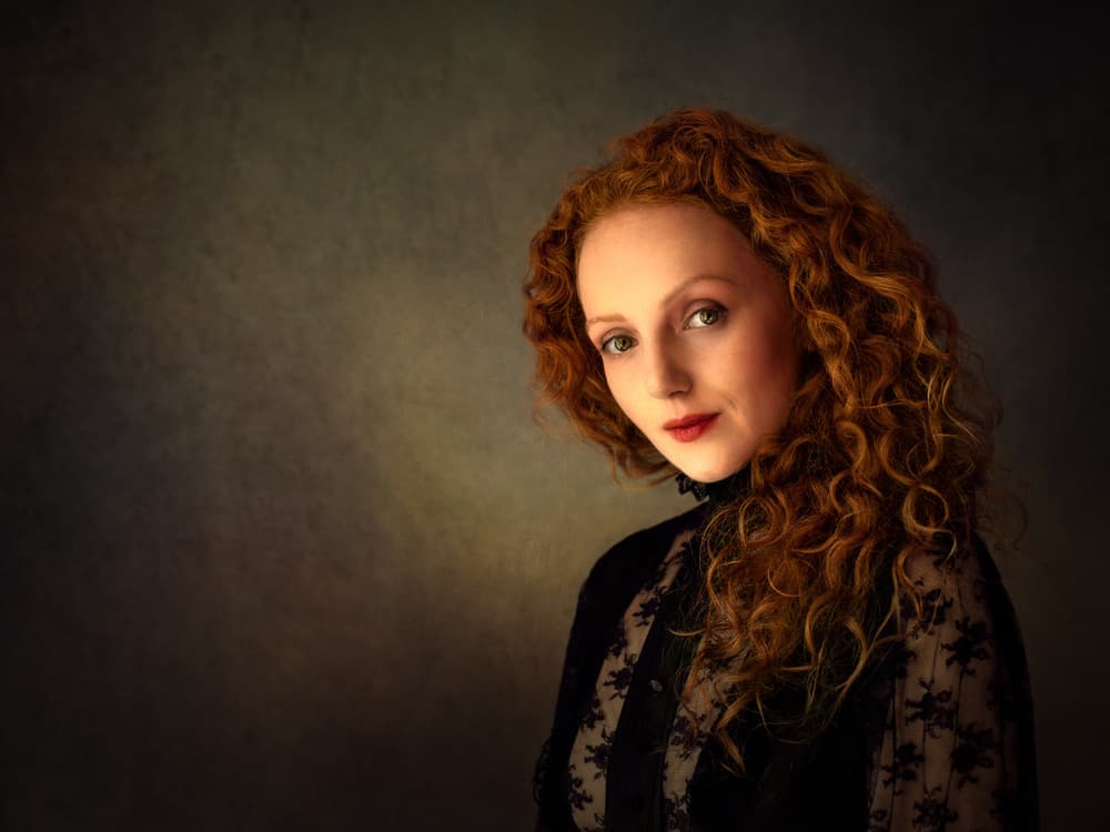 Striking Redhead Portrait by Luc Stalmans — canvas wall art