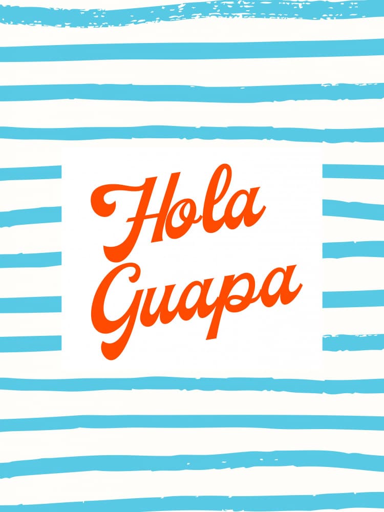 Hola Guapa Stripes by Ohkimiko — canvas wall art
