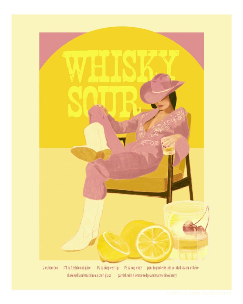 Jlr Whiskysour Pink Copy by Jenny Liz Rome — canvas wall art