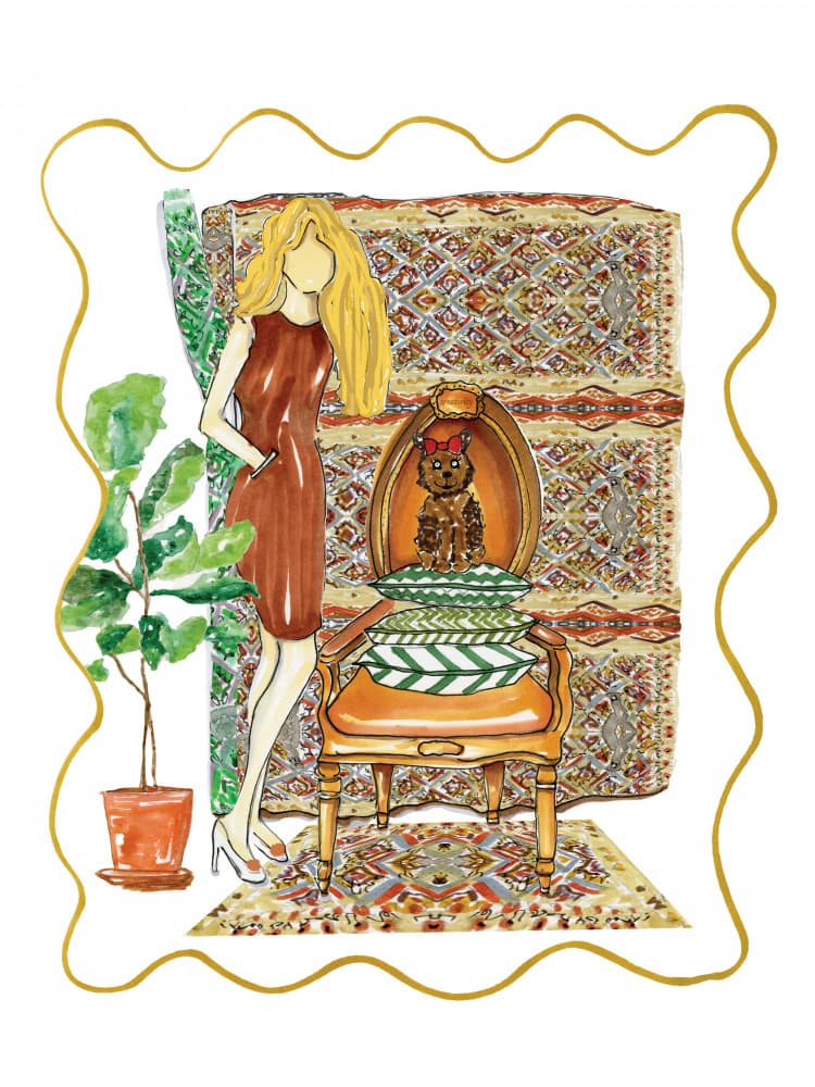 Woman and Dog Interior by Breanna Megan Studio — canvas wall art