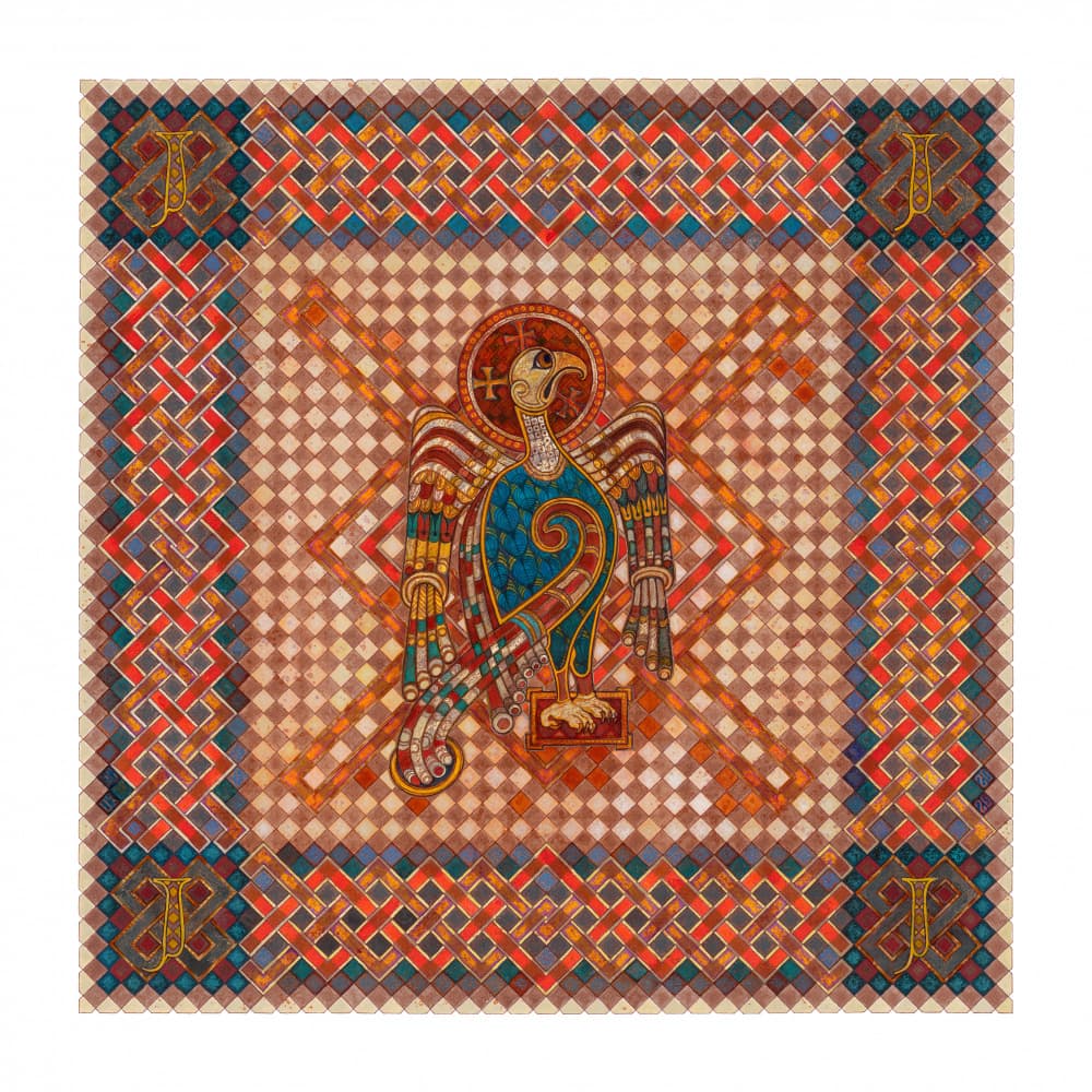 Medieval Sacred Bird Mosaic by Dobri Gjurkov — canvas wall art
