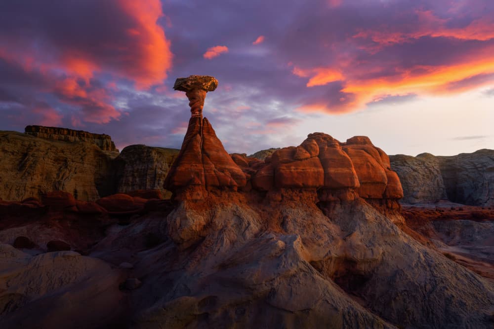 Twilight Hoodoo Landscape by Leah Xu — canvas wall art