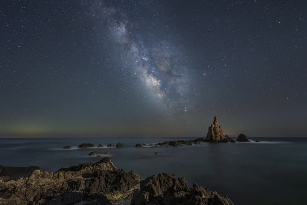 Milky Way Ocean Night by Manuel Jose Guillen Abad — canvas wall art