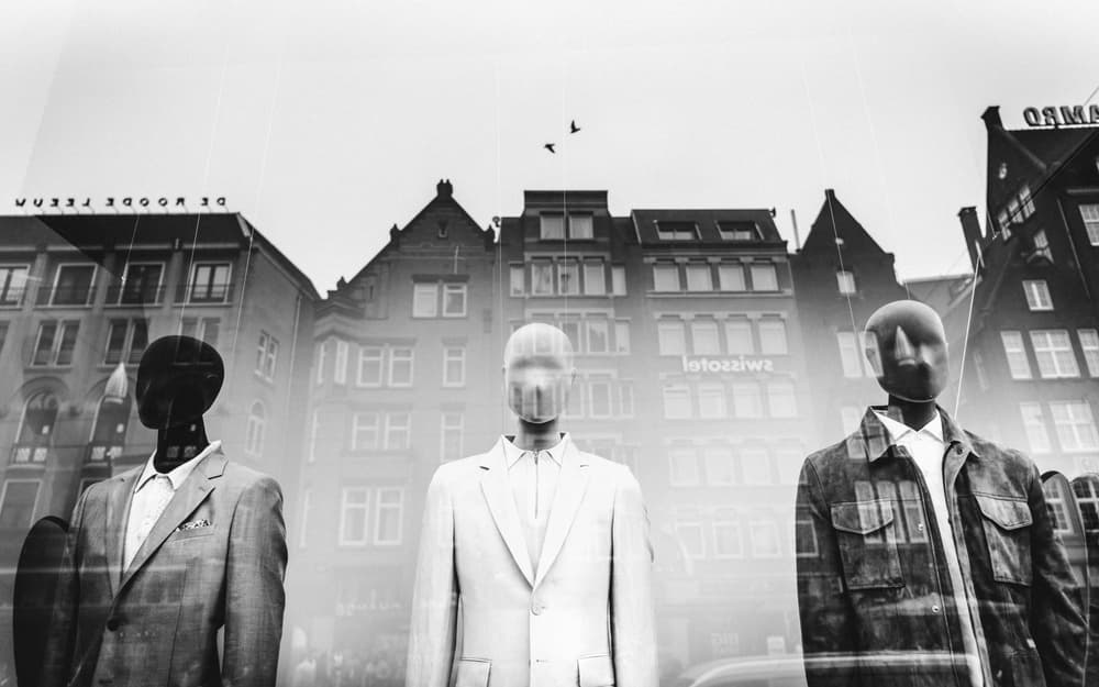 Mannequins City Reflection by Boris Hristov — canvas wall art