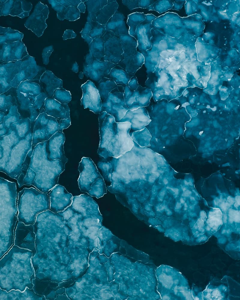 Abstract Blue Ice Floes by Witold Ziomek — canvas wall art