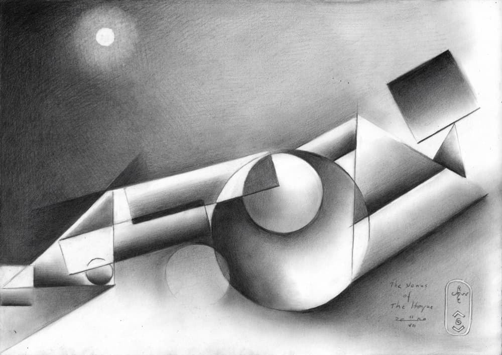 Moonlit Geometric Composition by Corné Akkers — canvas wall art