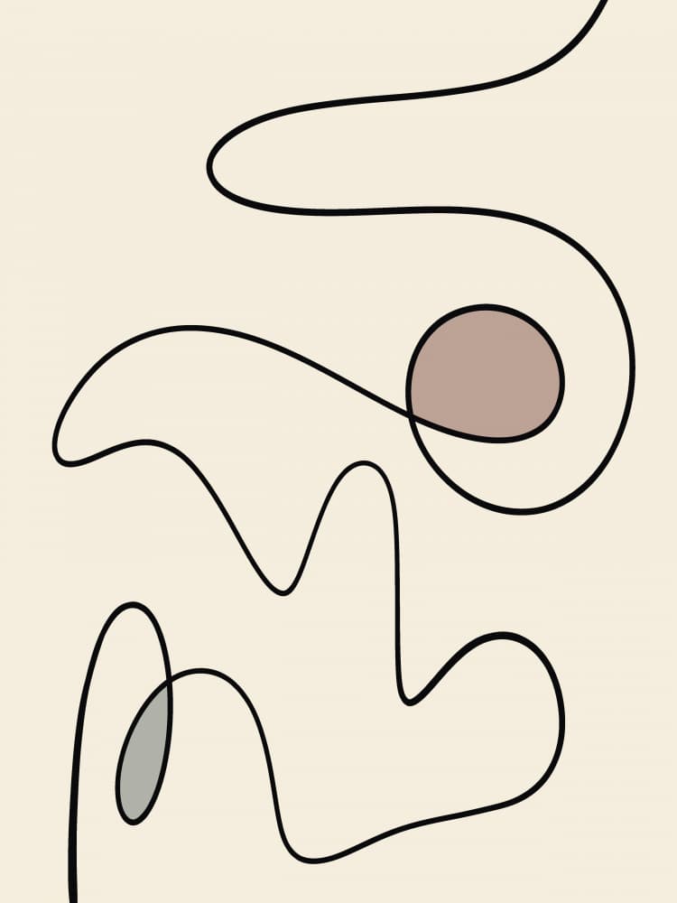 Minimalist Fluid Lines by Little Dean — canvas wall art