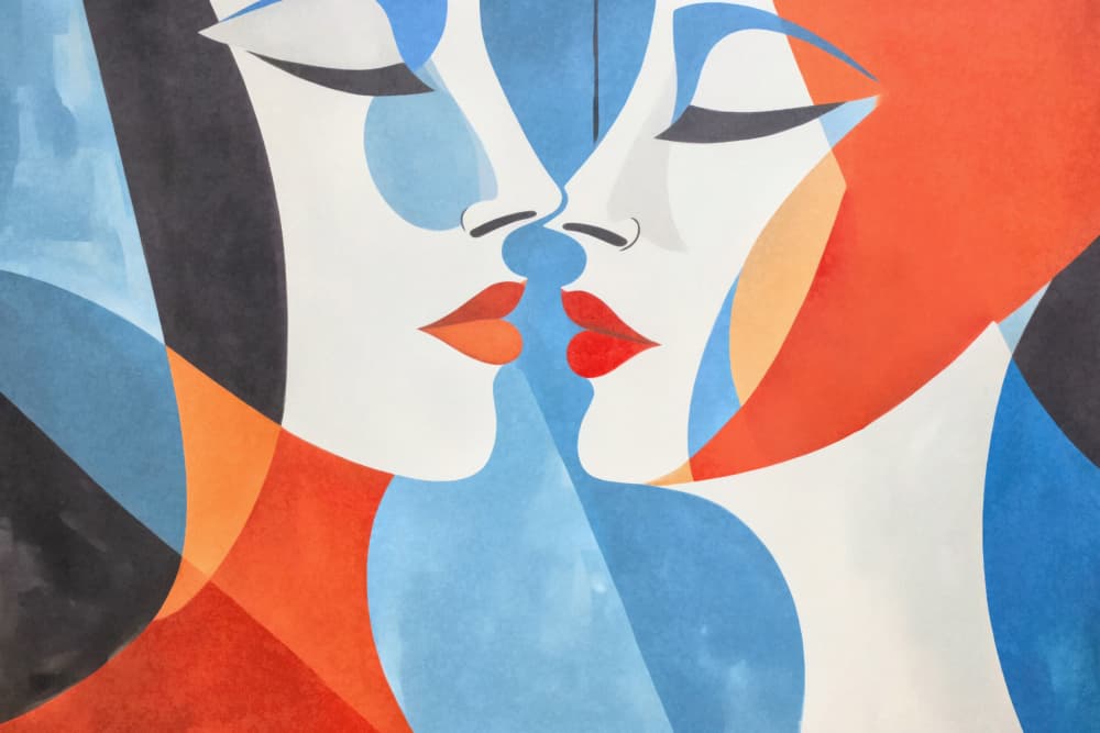 Modern Abstract Kiss by Andrea Haase — canvas wall art