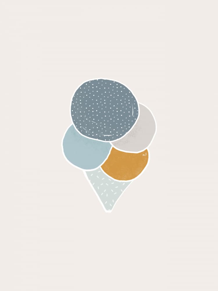 Pastel Ice Cream Cone by Menina Lisboa — canvas wall art