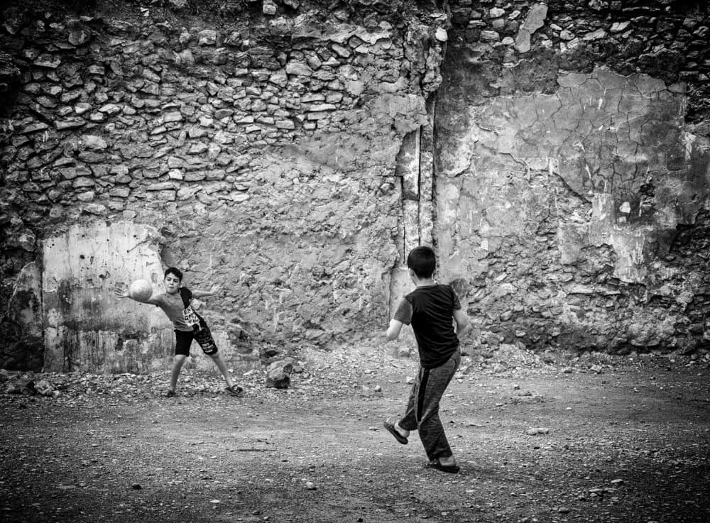 Street Ball Kids by Jalili — canvas wall art