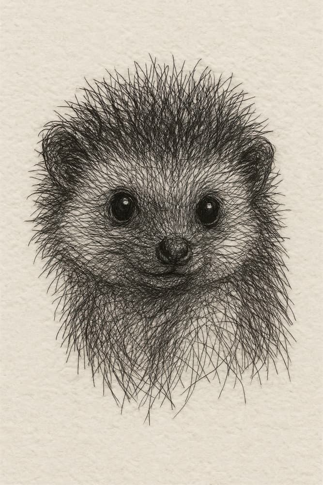 Baby Hedgehog Sketch by Natalie Bruns — canvas wall art