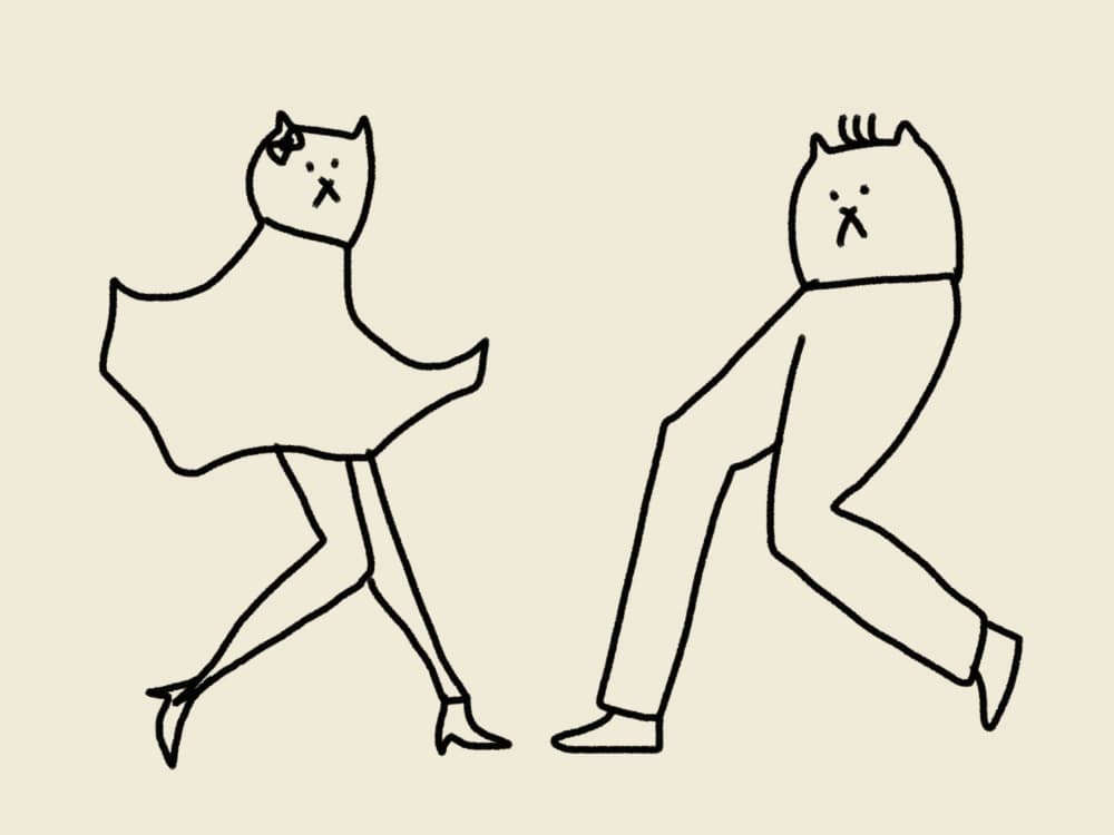 Dancing Cartoon Cats by Little Dean — canvas wall art