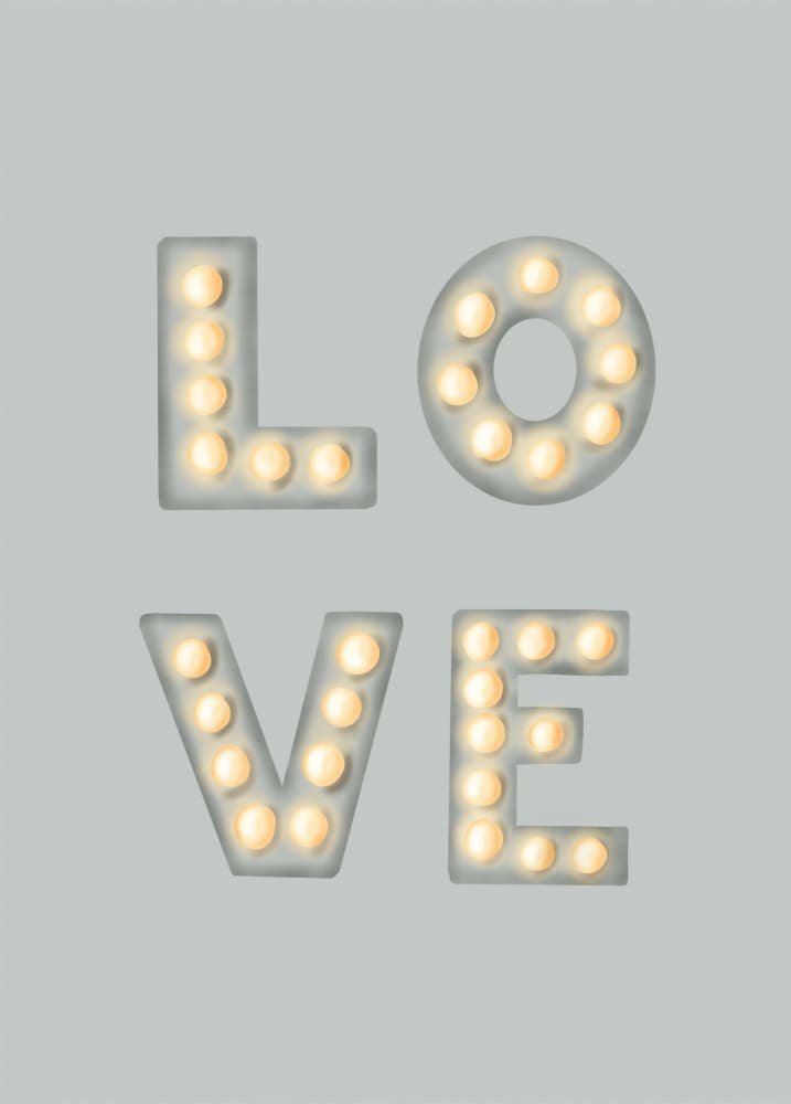Glowing Love Marquee by Aminah Eleonora — canvas wall art