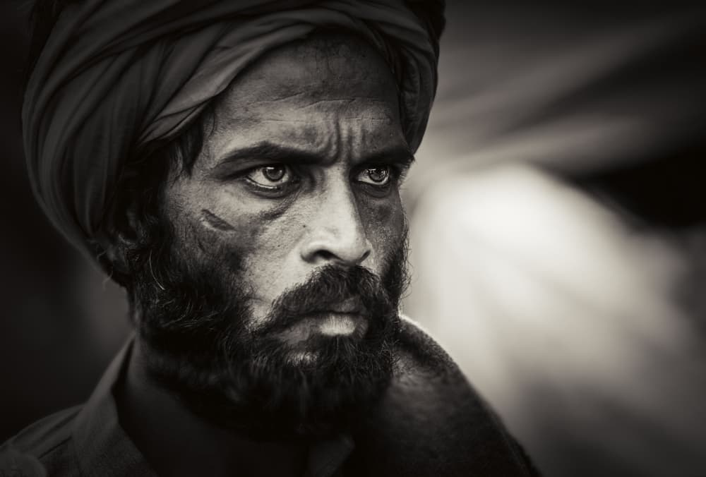 Intense Turbaned Man by Gloria Staffa — canvas wall art
