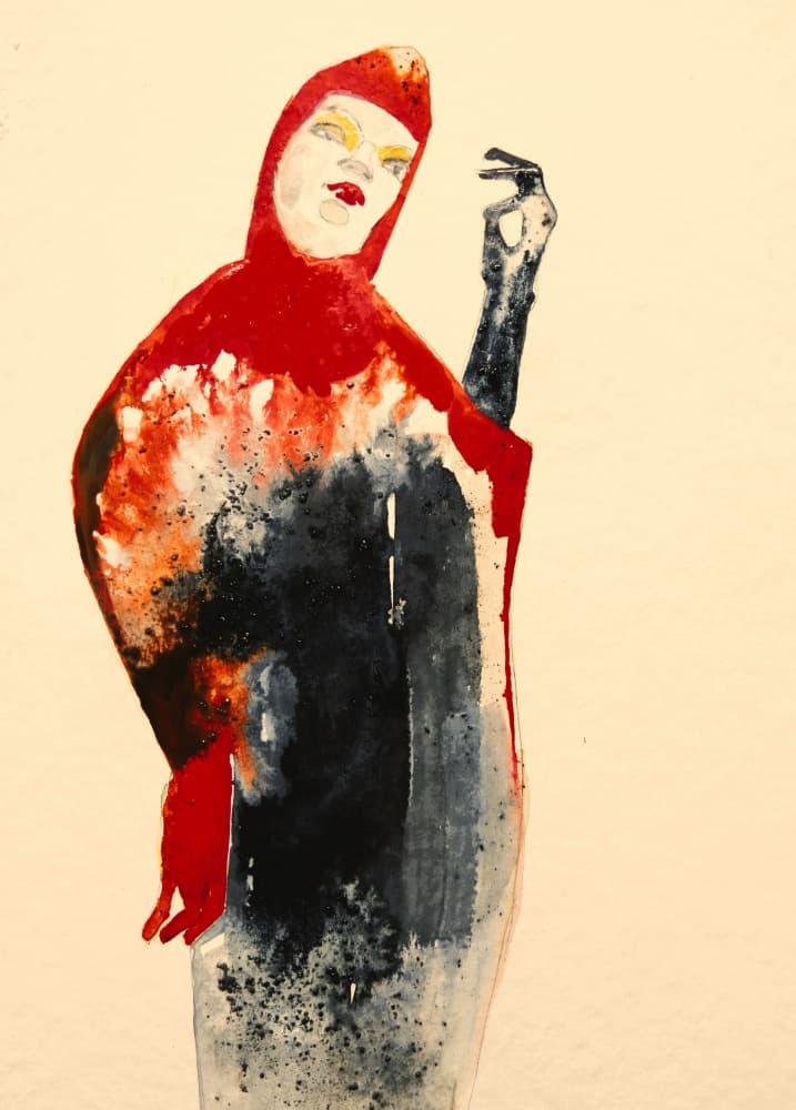 Enigmatic Hooded Figure by Doris Schmitz — canvas wall art