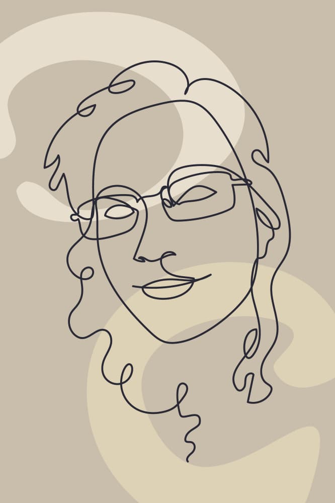 Minimalist Face With Glasses by Anna Rose — canvas wall art