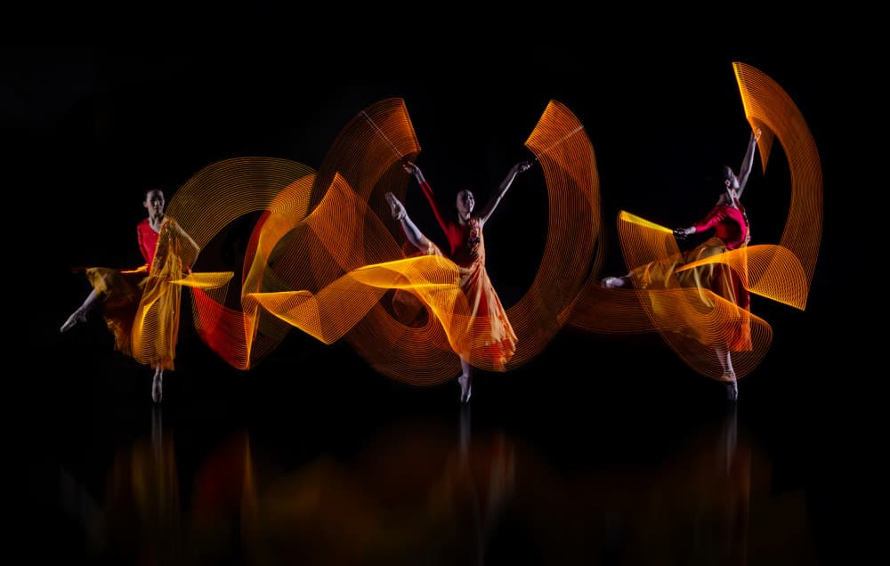 Dancing Light Trails by Rawisyah Aditya — canvas wall art