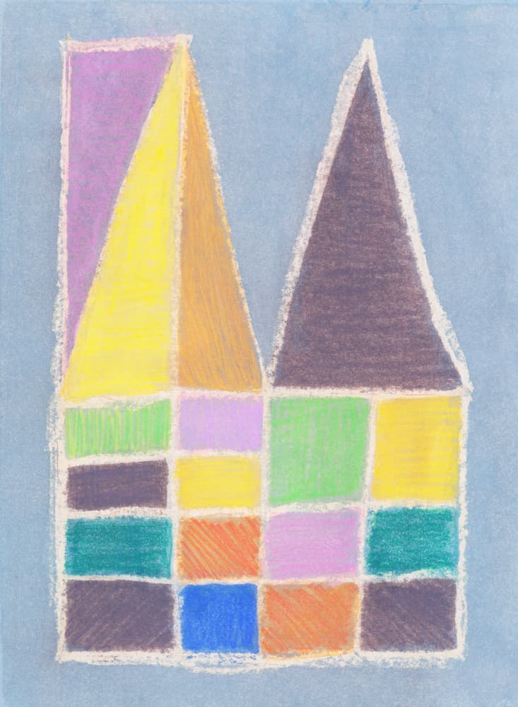 Colorful Geometric Houses by Renée Stramel — canvas wall art