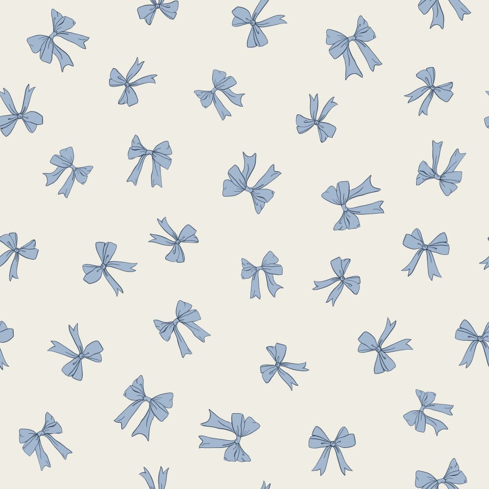 Dainty Blue Bows Pattern by Alexandra Weise — canvas wall art