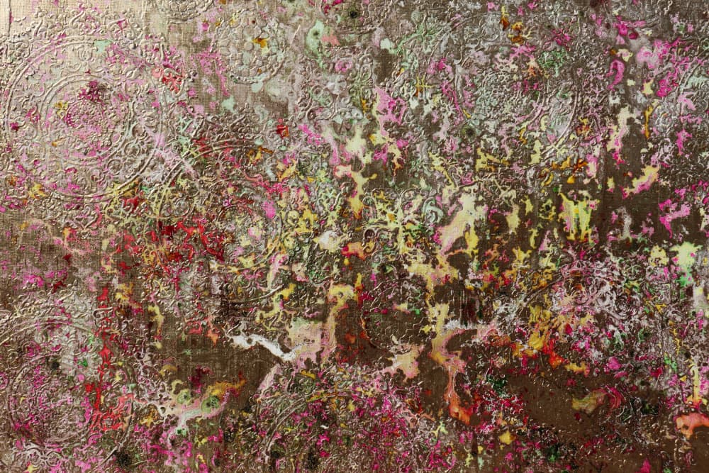 Pink Gold Floral Abstract by Donatella Marraoni — canvas wall art