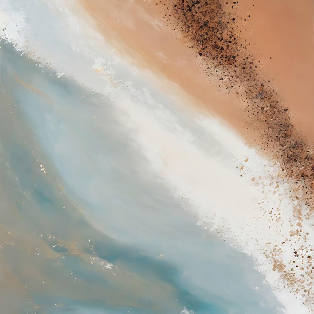 Peach Sand Ocean Waves by Alpenglow Workshop — canvas wall art