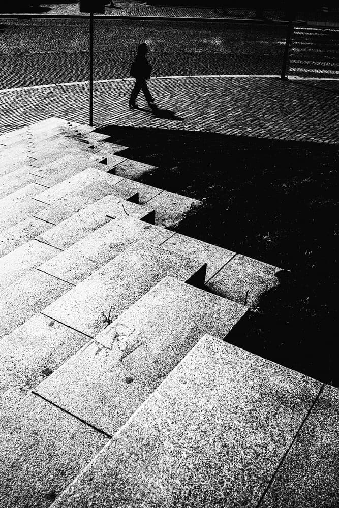 Lone Figure Long Shadow by Paulo Abrantes — canvas wall art