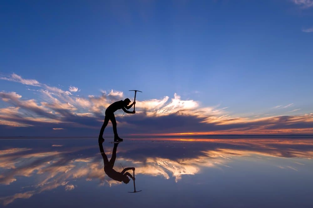Man Working At Sunset by durmusceylan — canvas wall art