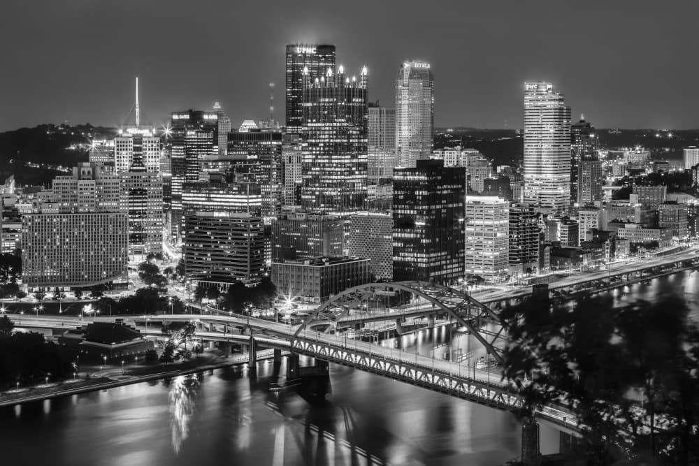 Pittsburgh City Skyline by Melanie Viola — canvas wall art