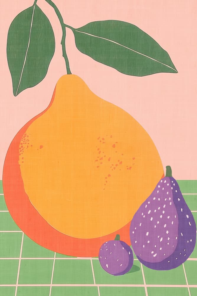 Colorful Fruit Still Life by Melloi Art Prints — canvas wall art