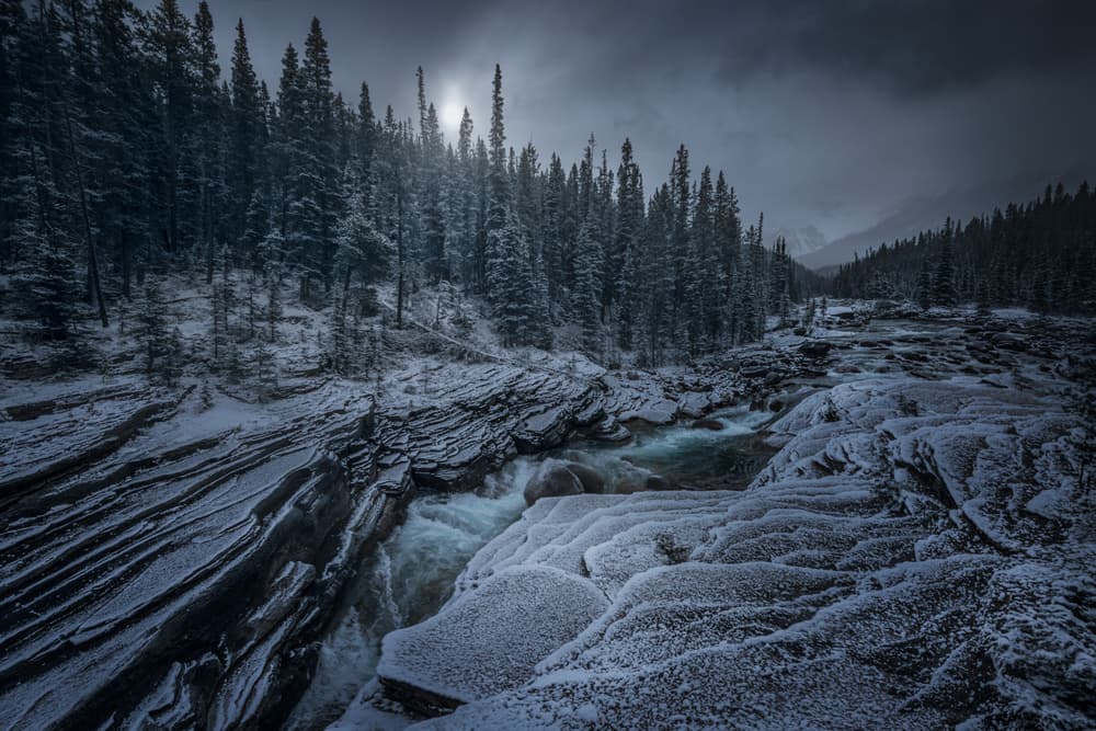 Frozen River Gorge by David Martin Castan — canvas wall art