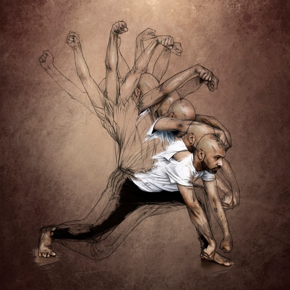 Man in Dynamic Motion by Sebastien DEL GROSSO — canvas wall art