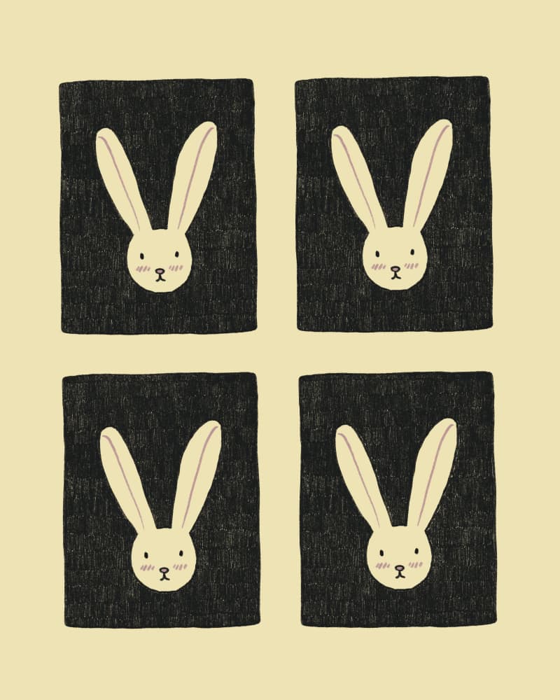 Minimalist Bunny Pattern by Marina Alaburic — canvas wall art
