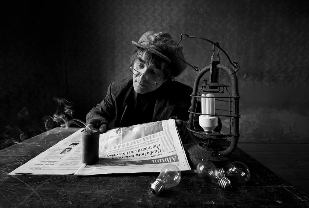Thoughtful Man Reading by mario grobenski - psychodaddy — canvas wall art