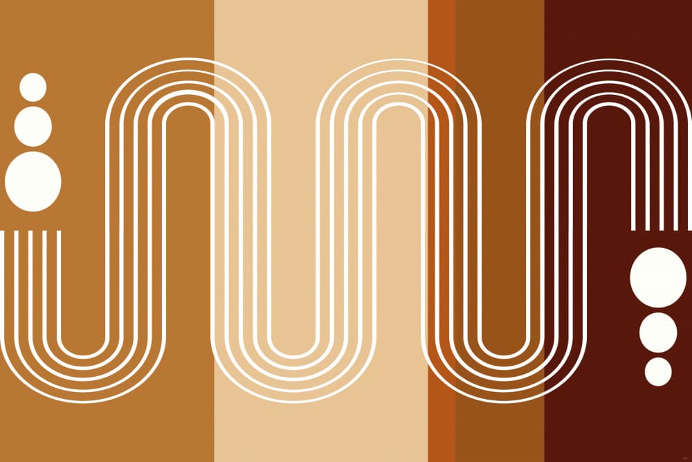 Warm Wavy Shapes by Sue Skellern — canvas wall art