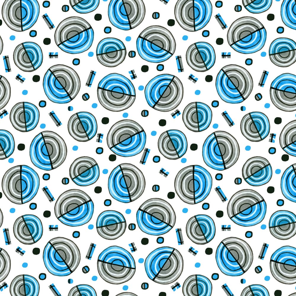 Abstract Blue Grey Circles by Michele Channell — canvas wall art