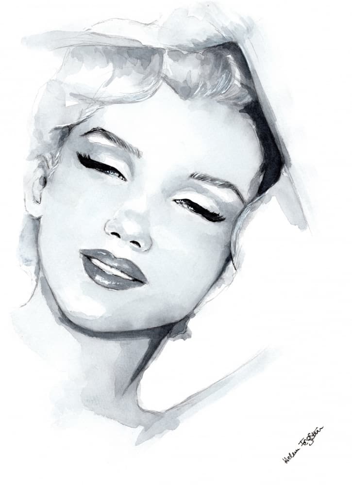 Serene Woman Portrait by Helena Engström — canvas wall art