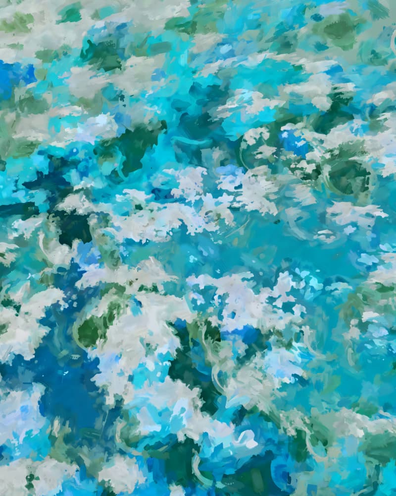 Aqua Marine Abstract by Uma Gokhale — canvas wall art