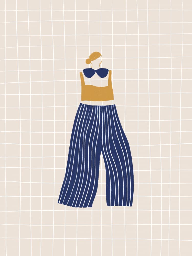 Chic Striped Pants Style by Menina Lisboa — canvas wall art