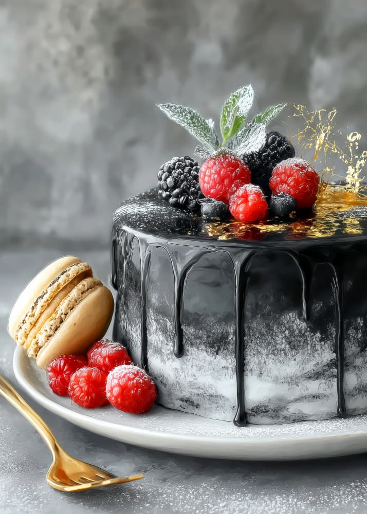 Decadent Black Cake by Justyna Jaszke — canvas wall art