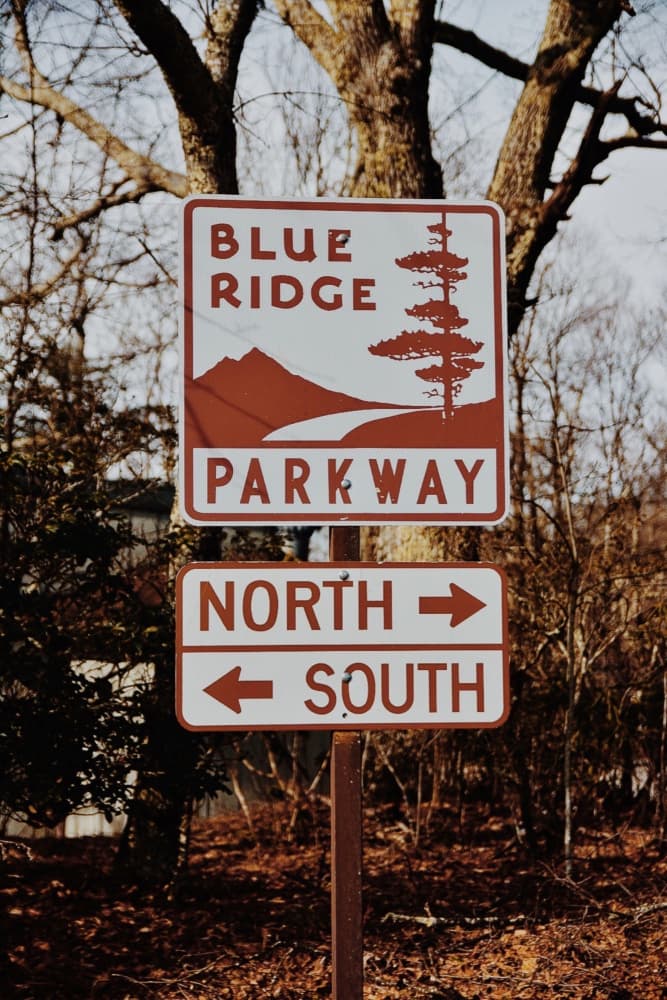 Blue Ridge Parkway Sign by Del Mundo Imagery — canvas wall art
